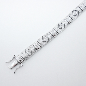 Vintage Design Rhodium-plated CZ Bracelet
